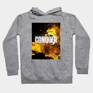 Conquer Motivational Lion Pop Art Hoodie